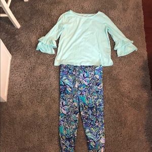 Lilly Pulitzer girls shirt and leggings set